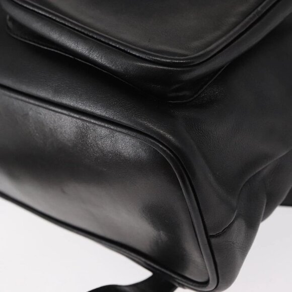 GUCCI Bamboo Backpack Leather Black Gold 003 2058 0016 Auth kk594 main image 5